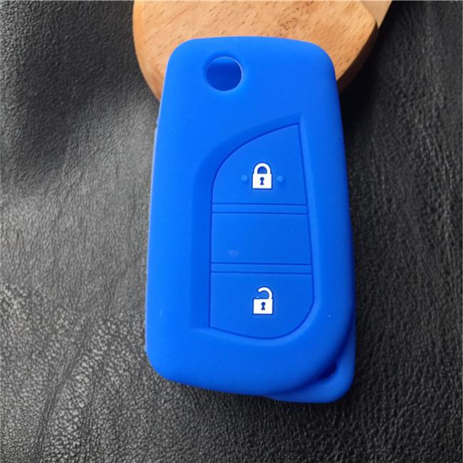 silicone car key cover case set holder bag For Peugeot 108 Remote Flip Folding 3 button key