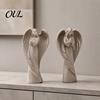 Meaningful Protection Gift Praying Angel Statue, Abstract Guardian Figurine, Religious Prayer Statue Sculpture for Home Mantel Church Indoor Memorial