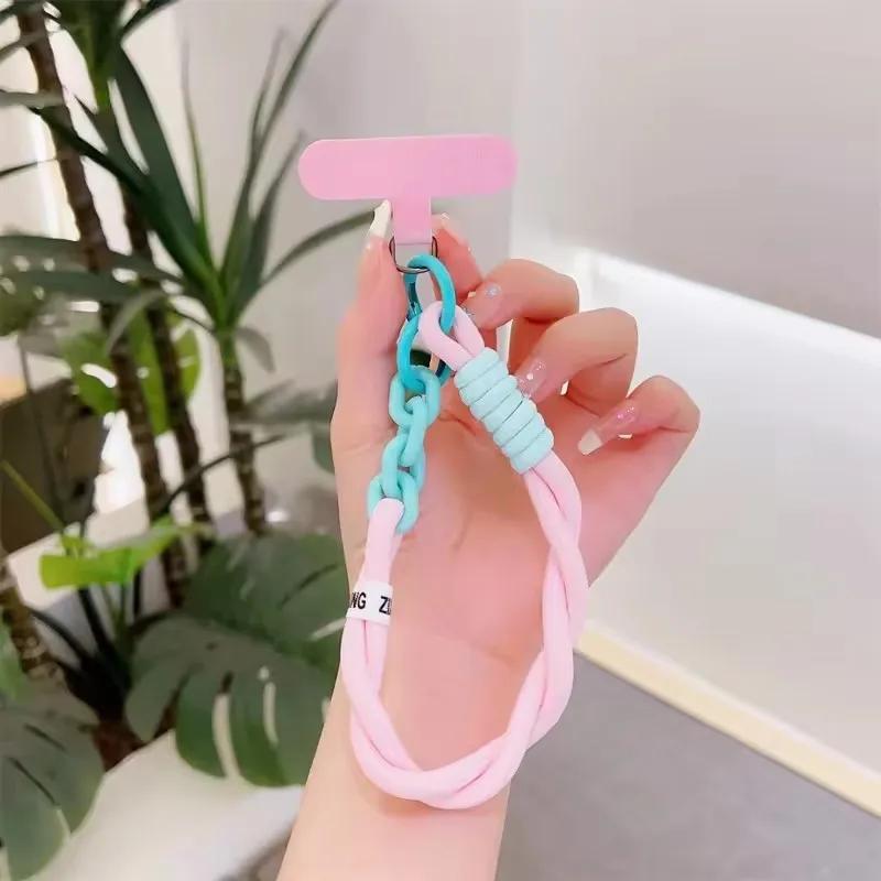 Modisches Starkes Handylanyard Hängende Dekoration Verdrehte Schnur Anti-Verlust Anhänger Handgelenk Kurze Riemen für Alle Handyhüllen