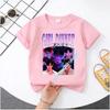 Summer Movie Soft Polyester KPop Demon Hunters Girl's T-Shirt Anime SAJA BOYS Short-sleeved Shirt Fashion Tee Parent-child Outfit