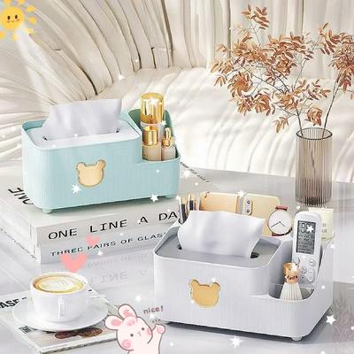 Multi Functional Creative Tissue Box Desktop Storage Box Living Room Dining Room Coffee Table Cute Remote Control Storage