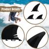 3Pcs Surfboard PVC Fins Set Replacement for Beginners Black Replace Parts Accessory Simple Assemble