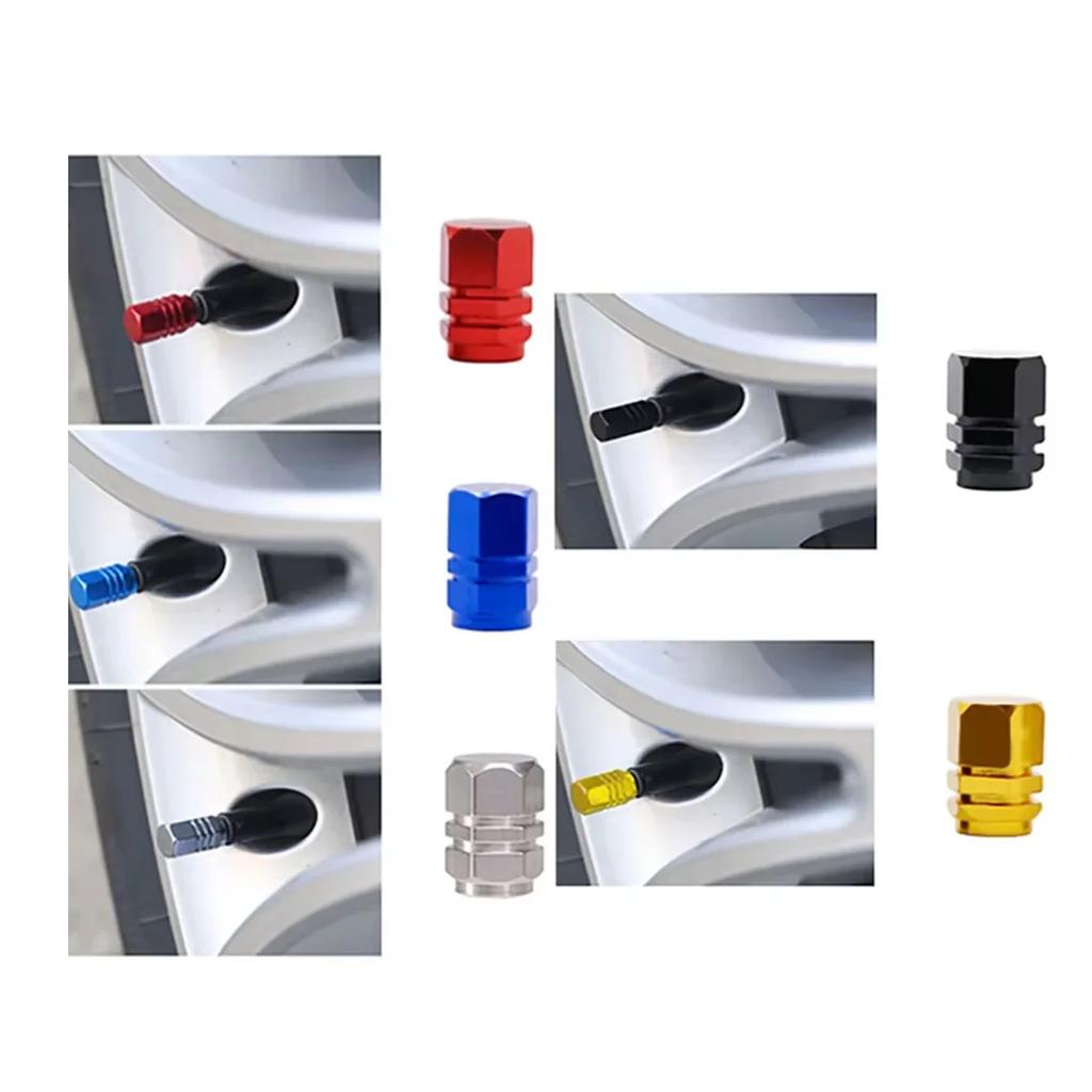 ASP1 4PCS Aluminum Alloy Car Tire Valve Caps Airdust Waterproof Tyre Rim Stem Cover for Automobiles Motorcycles Bikes
