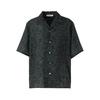 Printed Fashion Polo Button Short Sleeve Shirt Men Shirts Black Beige 2181B047-001