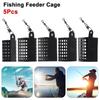 5Pcs Stainless Steel Fishings Lure Cage Fishing Tackle Trap Bait Basket Fishing Feeder Cage