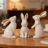 3 st påskharefigur Liten dekorativ kaninstatyett Vintage harts Kaninskulptur för Vår Hem Bordsdekoration