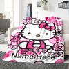 Customizable HelloKitty15 Throw Blanket – Personalized Name, All-Season Cozy Snug Blanket, Machine Washable, Personalized Blanket