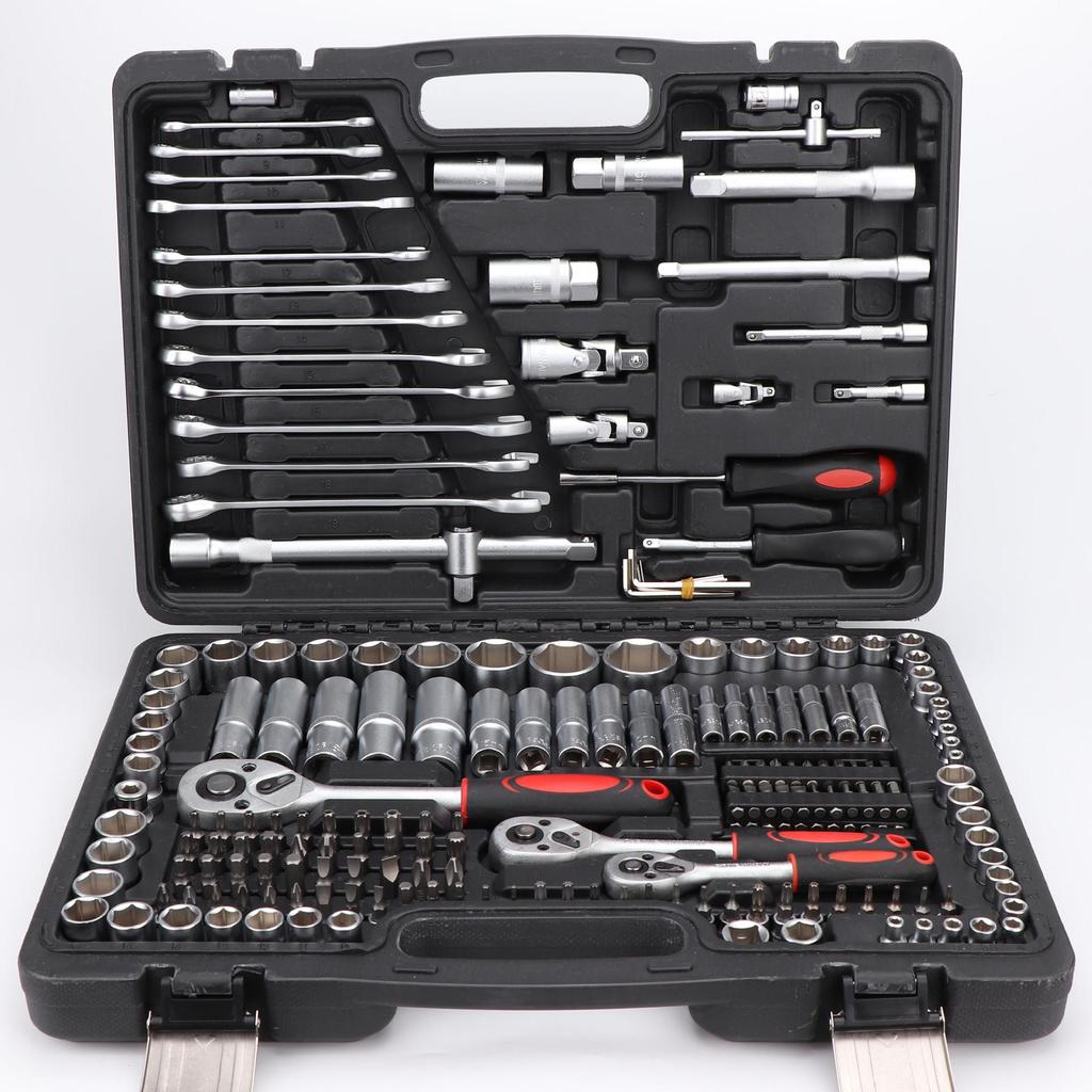 216-Piece Automotive Repair Ratchet Wrench and Socket Tool Kit