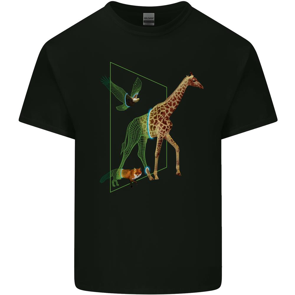26 A SCI-FI Giraffe Eagle & Fox Mens Cotton T-Shirt Tee Top Unisex T-Shirt XL