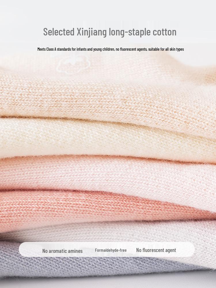Klass A Sömlösa Babysockor – Lös Mudd, Ren Bomull för Nyfödda och Småbarn i Enfärgade Färger