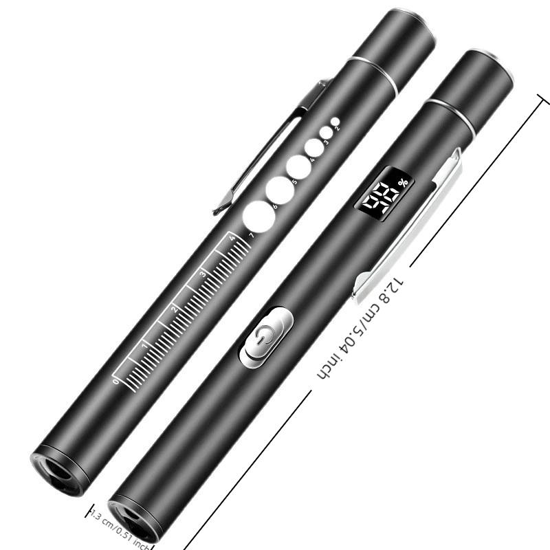 Dual Light Source Pupil Pen Oral Penlight Led Flashlight With Digital Display Screen Mini Medical Handy Usb Rechargeable