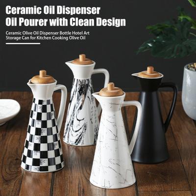 400/800ml Ceramic Oil Dispenser Bottle Dust-proof Design Handmade Ceramics Oil Can