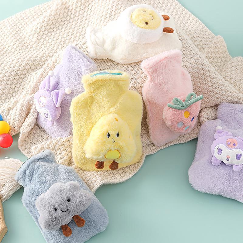 Cartoon Plush Puppy Water Bottle Water Filling Velvet Small Portable Student Hand Warmer Cute Warm Water Bag
