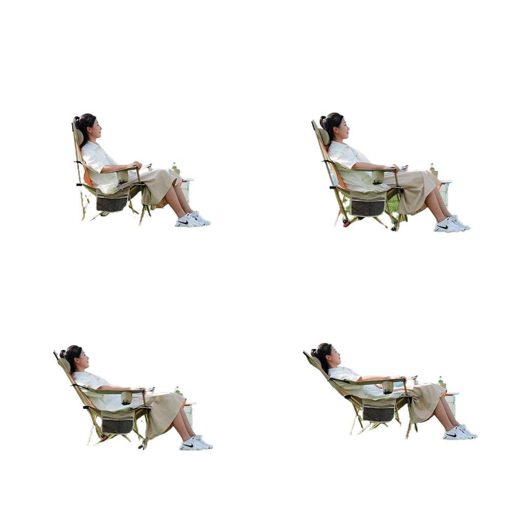 Compact Portable Reclining Chair - Folding Outdoor Beach, Camping, and Office Stool with Backrest