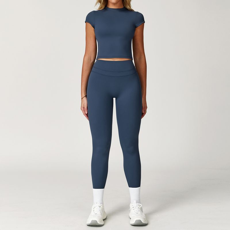 Guangzhou Zechuang Clothing Co., Ltd. Brushed Tight Back Yoga Suit Stretch High Waist Workout Clothes for Women Running