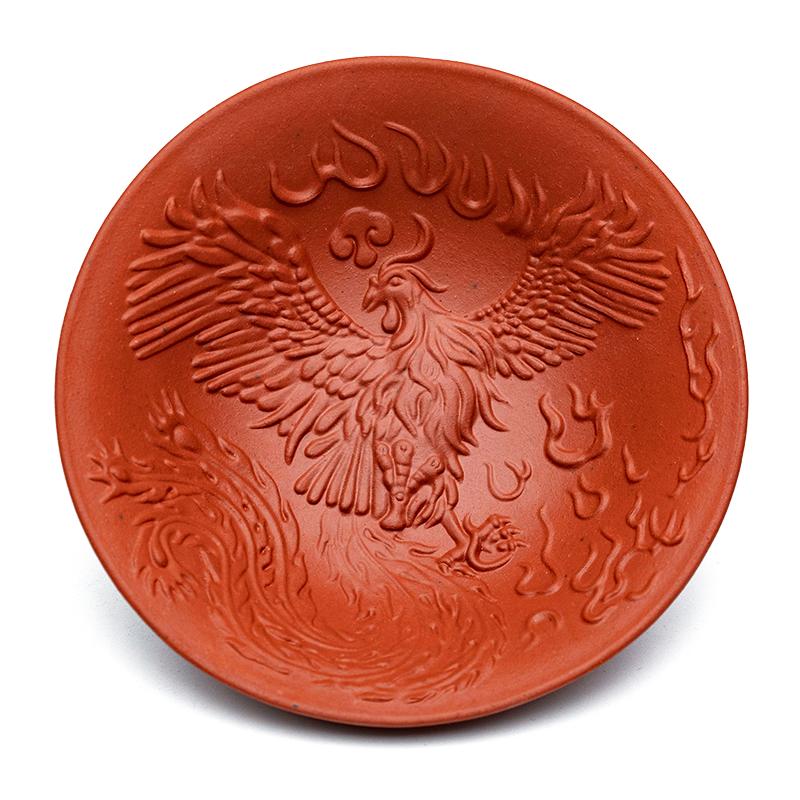 Handmade Pu Erh Purple Clay Cup Dragon Cup Phoenix Cup Three-dimensional Relief Carving Purple Clay Cup Tea Ceremony Accessories