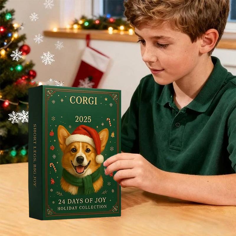 2025 Corgis Advents Calendars, With 24 Acrylic Corgis Pendants For Christmas Countdown, Suitable For Car Rearview Mirrors, Walls