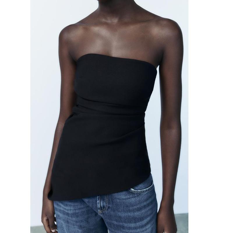 Fall and Winter New Women's Clothing Fashion Wind Ruched Decorative Waist Silm Plaid Asymmetric Tops 5644996