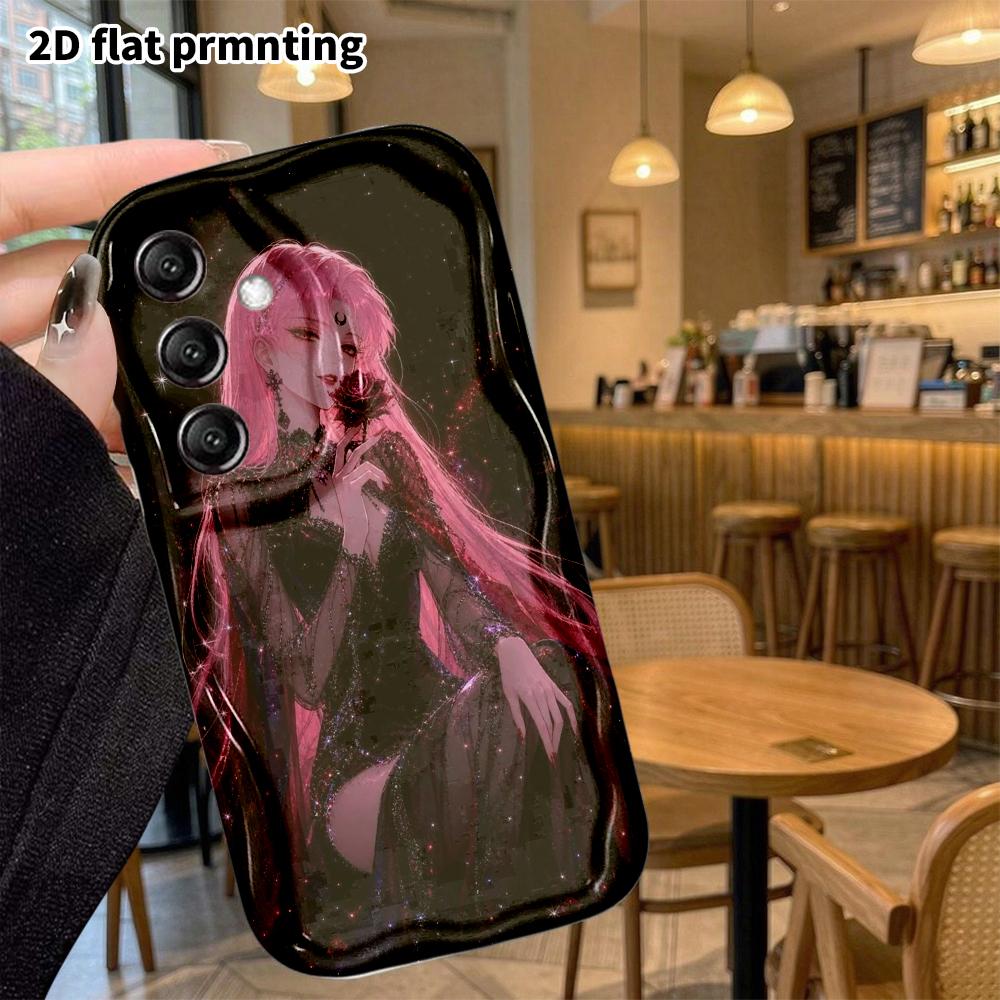 Phone Case: 2D Flat Samsung Galaxy A34 A35 S20 S22 S21 FE Plus Ultra Protective Case, Pink Hair Dark Night, Christmas and Halloween Gift