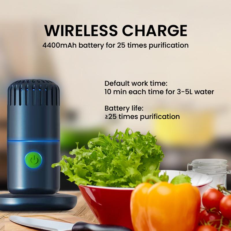 Capsule Vegetable Washer OH Ion Fruit Washing Machine 4400mAh Battery 25 Times Purification