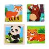 Wooden Puzzle Set of 4, Educational Toy, Suitable for Ages 3 and Up, Shape Matching, Shape Recognition, Color Recognition, Color Sense, Brain