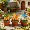 Mini Resin Mushroom Figurine Tiny Bonsai Craft Decoration Small Lawn Fairy Garden Ornament for Indoor Outdoor Terrarium DIY Craft Home Tabletop Micro