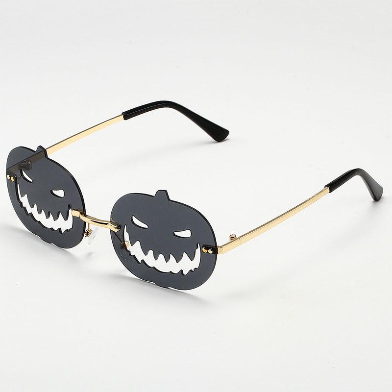 New Halloween Personality Pumpkin Sunglasses for Men and Women Tide Oval Box Hollow Funny Sunglasses WOMEN'S Sunglasses MEN'S Sunglasses