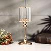 1pc Golden Pillar Candle Holder Crystal Candlesticks for Dining Coffee Table Wedding Events Parties Home Decor Candle Holders
