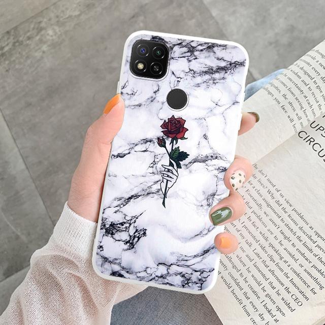 Marmurowy wzór etui na telefon do Redmi 9C 9 C NFC 10A 10 A pokrowiec ochronny różowy silikonowy miękki Funda do Xiaomi Redmi 9C Coque