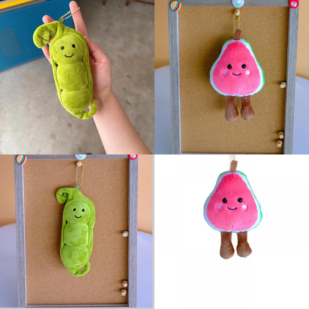 Guava Edamame Plush Keychain With Cute Vegetables For Backpack Decor And Gift