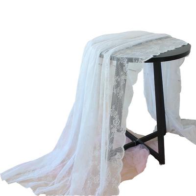 Weißer Spitzen-Hochzeitstischdecke & Vorhangstoff - Französischer Landhausstil Desserttischrock & Foto-Hintergrund Gaze.