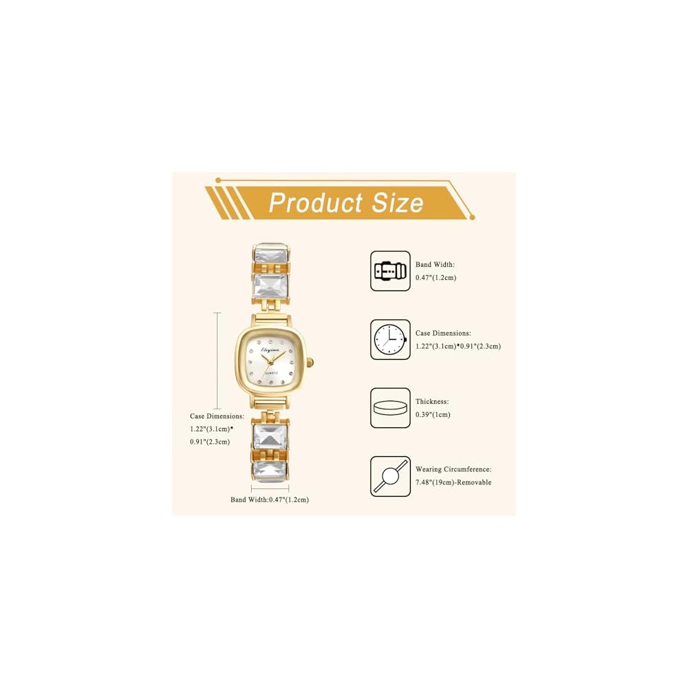 Goaqua Select Women's Square Fashion Watch Adjustable Stainless Steel Bracelet White