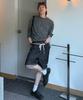 KNITTED (Unisex) Outstring Bermuda Denim Half Pants Black
