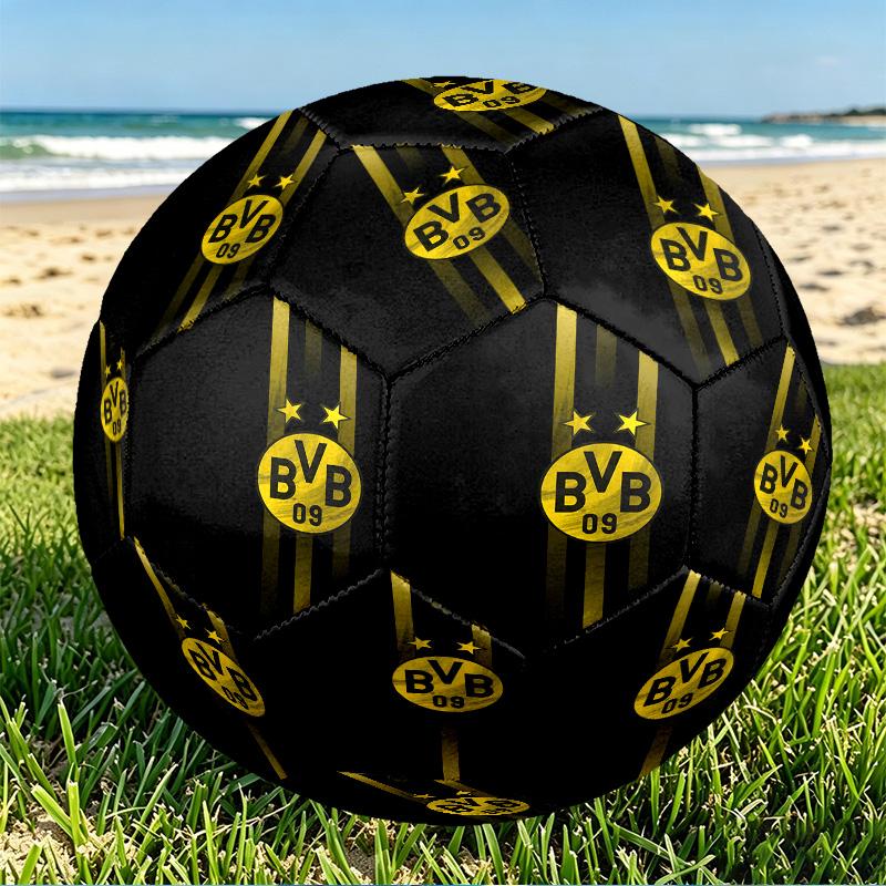 Borussia Dortmund Print Size 5 Soccer Ball, PU Wear Resistant Football for Match Training and Daily Practice, Birthday Gift for Soccer Fans