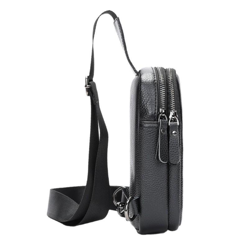 New Genuine Cowhide Chest Bag With Large Capacity Versatile Crossbody Fashionable Leather Men's Shoulder