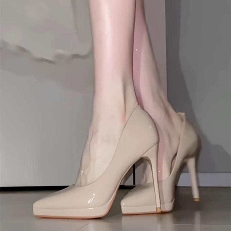 Modny design szpilki lakierki pantofle buty profesjonalne uczucie czerwona podeszwa bardzo cienki obcas osobowość szpiczaste