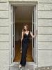 2026 Spring/Summer Bay Leaf Lace-Trim V-Neck Spaghetti Strap Maxi Dress