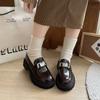 Fashion Loafers for Women 2024 Autumn and Winter British Style Thick-soled Single Shoes Solid Color Casual Fashion Mary Jane JK Shoes