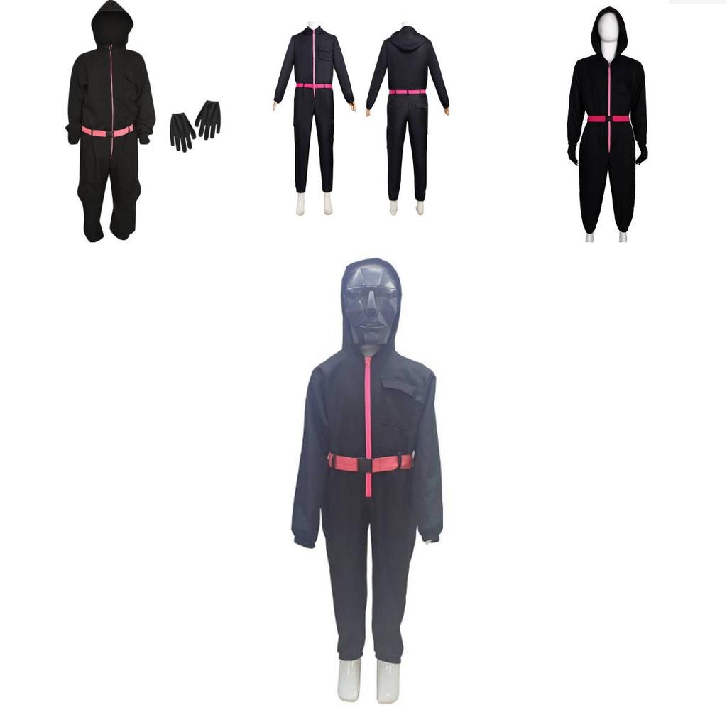 Squid Game Popular Movie Halloween Costume For Kids With Cotton Blend Fabric Cosplay Suit