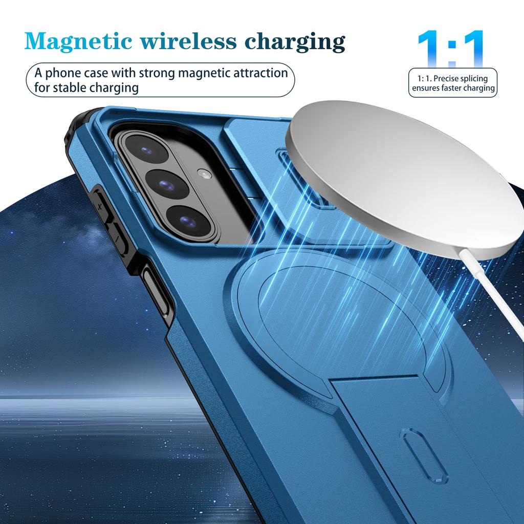 Wireless Charge Fold Magnetic Stand Case for Samsung Galaxy A17 5G S25 FE A56 A26 A36 A16 S24 Ultra S25 Plus