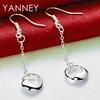Luxury 925 Sterling Silver Delicate Tassel Round Pendant Earrings for Women, Fashion Accessories, Wedding Jewelry