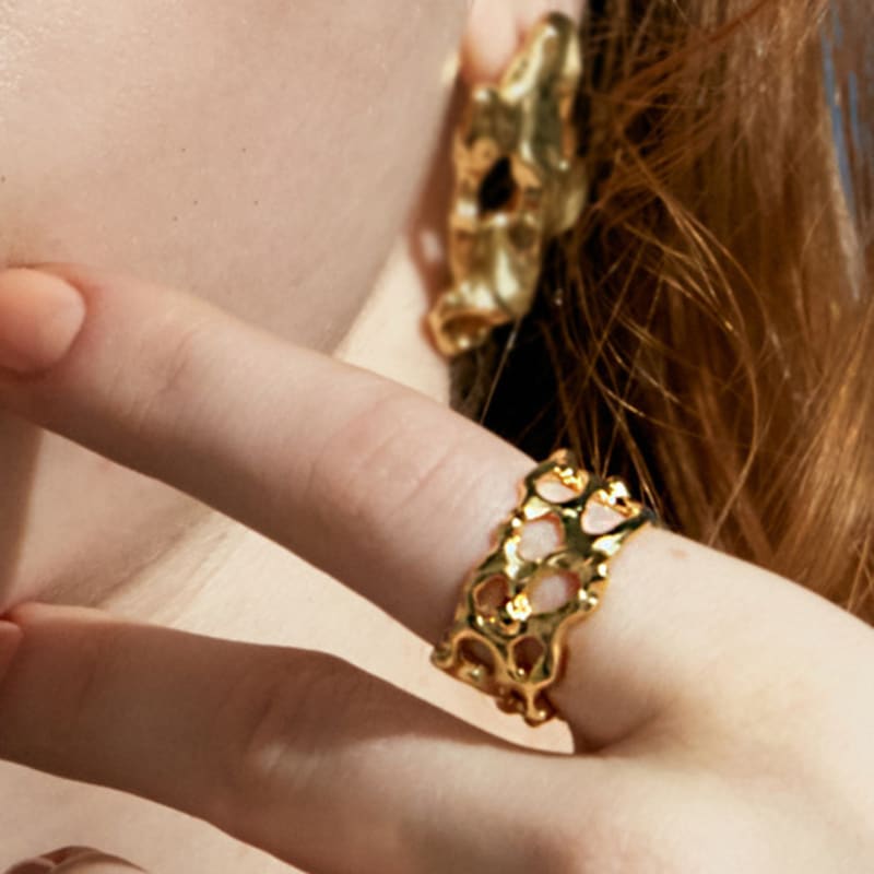 POPPI Silver Glam Link Ring