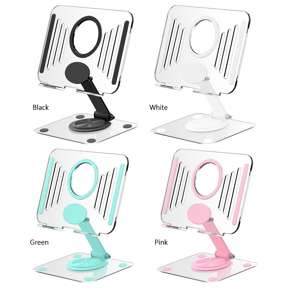 Acrylic Tablet Stand Holder with 360 Rotating Base Transparent Tablet Holder Adjustable for iPad Pro 11 12.9 Inch/iPad 10.9 Inch