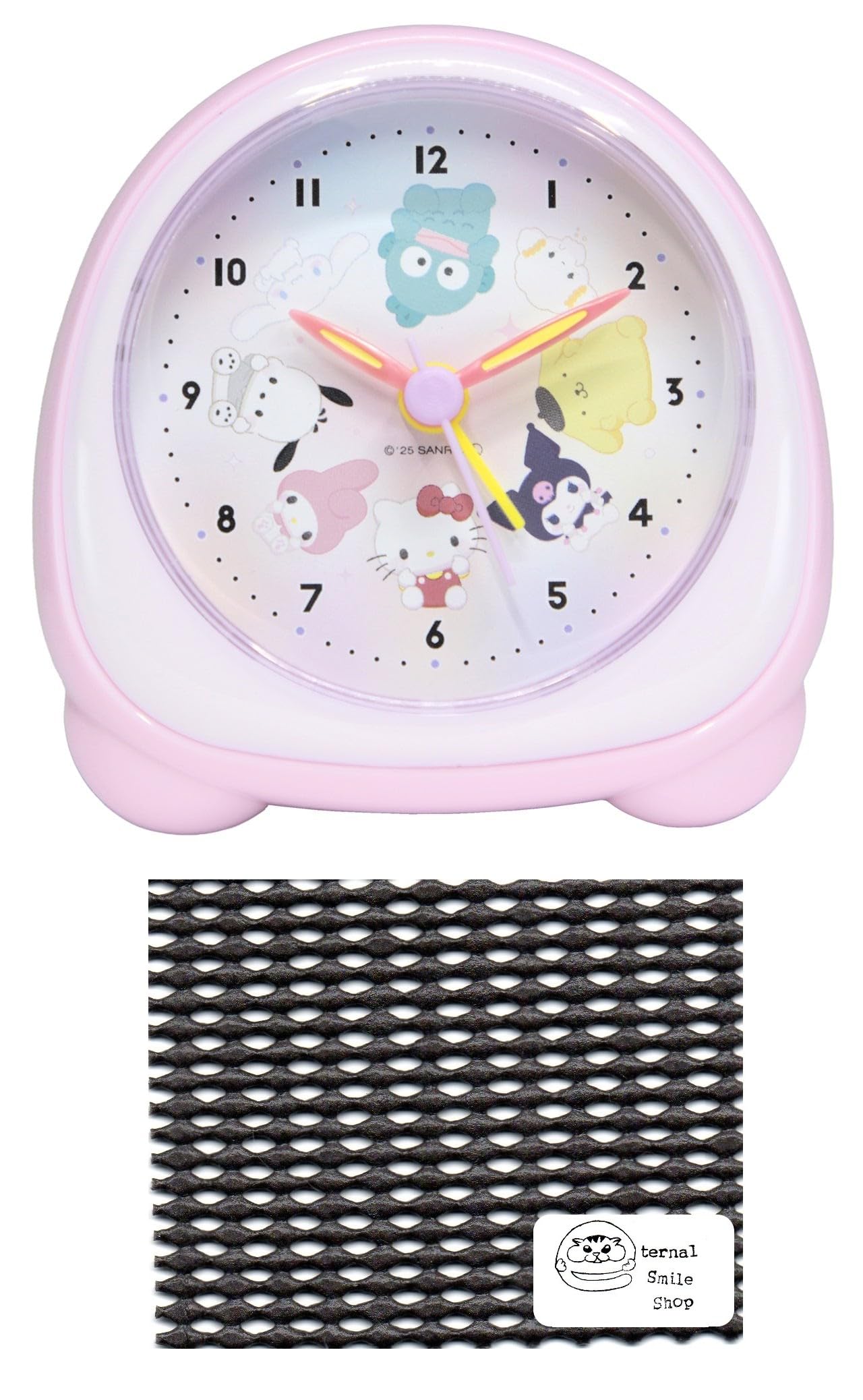 Sanrio Analog Alarm Desk Onigiri Alarm with Hoppetsun Characters Set Clock, Clock, Clock, Light, (Clock, Non-Slip Mat)