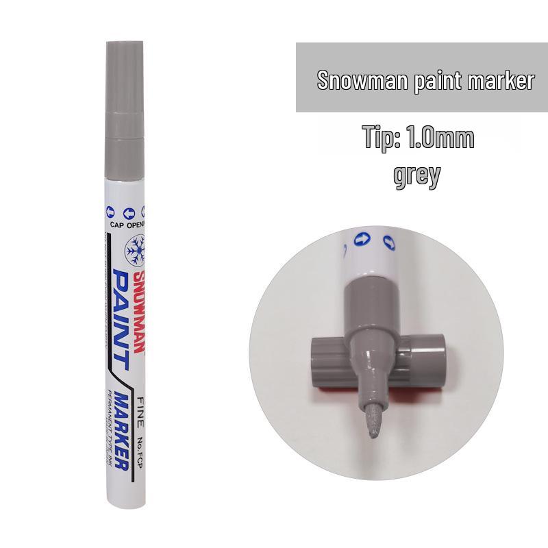 

Snowman 1.0mm Paint Pen: Ethanol-Resistant, Quick-Dry, Waterproof, High-Temp & Acid-/Alkali-Resistant Metal Marker серый
