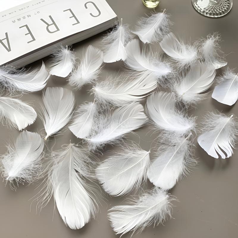 4-8Cm Feathers Decoration White 100Pcs Plumas For Crafts Small Bulk Goose Chicken Dream Catcher Making Massage House Piume Salon