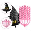 Pack of 12 Wicked Themed Party Balloons Feature Black Witch Hat and Pink Princess Crowns for Stylish Celebration