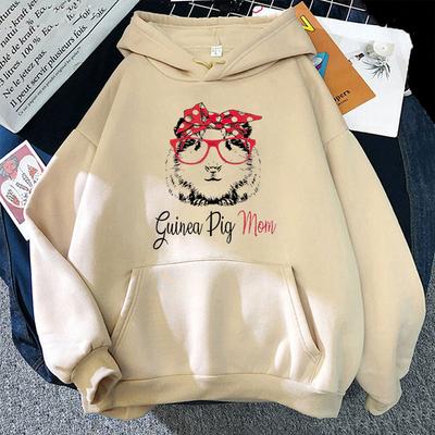 Neue Mode Unisex Hoodies Meerschweinchen Mama Aufdruck Kapuzenpullover Streetwear Damen Freizeit Pullover Oberteile