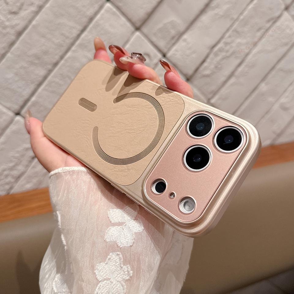 

Official Leather Magnetic Phone Case For iPhone 17 Air 15 14 13 16 17 Pro Max 14 15 16 Plus Magsafe Protector Shockproof Cover For iPhone 17Air