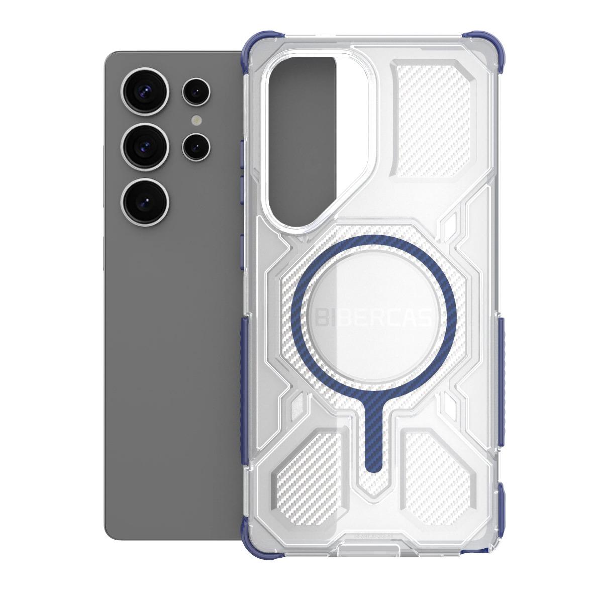 For Magsafe Magnetic Translucent frosted Phone Case for Samsung Galaxy S25 Ultra S25 Edge S26 Plus Anti-Drop Protective Cover Galaxy S26 Ultra синий